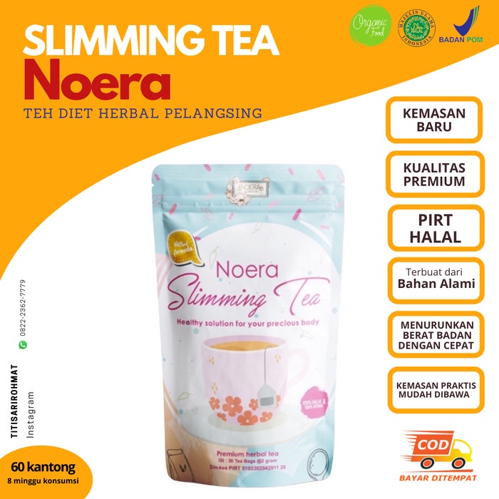 

ORIGINAL MURAH Noera Slimming Tea 60pc Tea Bags Minuman Pelangsing Herbal