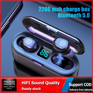 GELESHI headset bluetooth full bass TWS Earphone bluetooth COD Earbuds Wireless 9D HIFI Stereo Dengan Kotak Charger 2200 mAH buat hp untuk iphone xiaomi sumsung vivo oppo realmi Touch Control Digital LED Display XIAOMi Samsung HUAWEI vivo dengan Mic