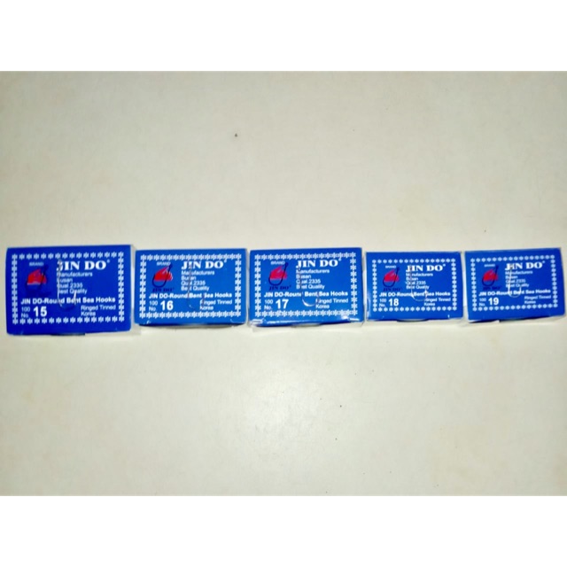 Mata Pancing Kail Hooks Jin Do Round Bent Sea Qual 2335 No 15 16 17 18 19 Made Korea Ringed Tinned