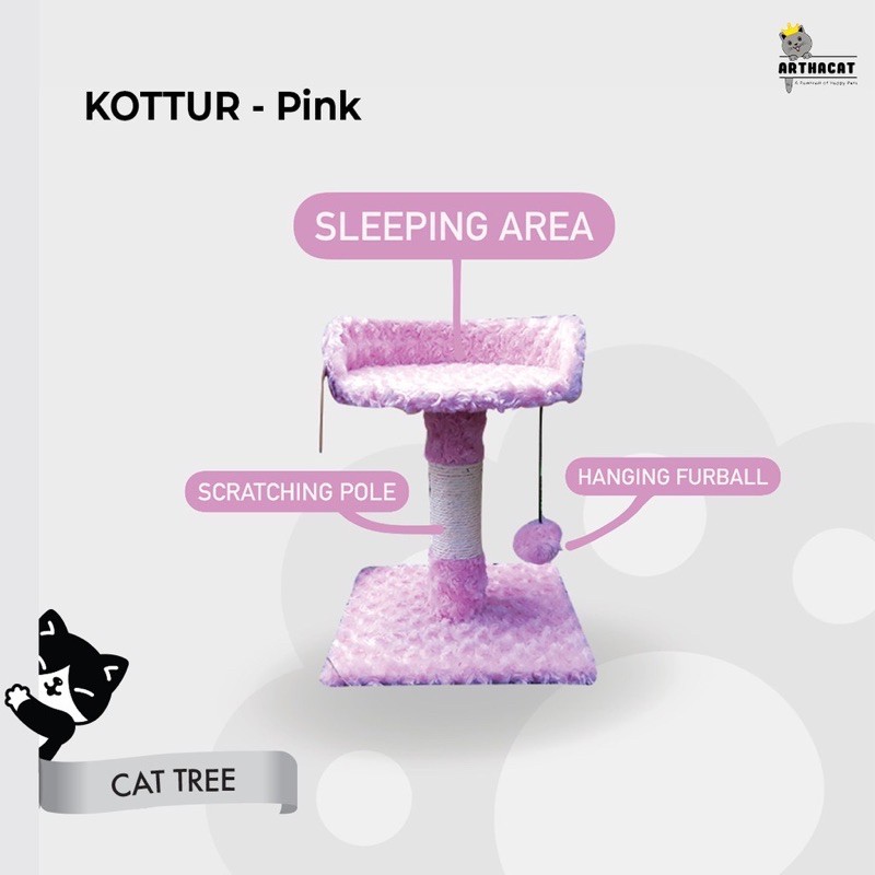 Garukan kucing cat tree kottur - toy rumah kasur kucing mainan cakaran cat