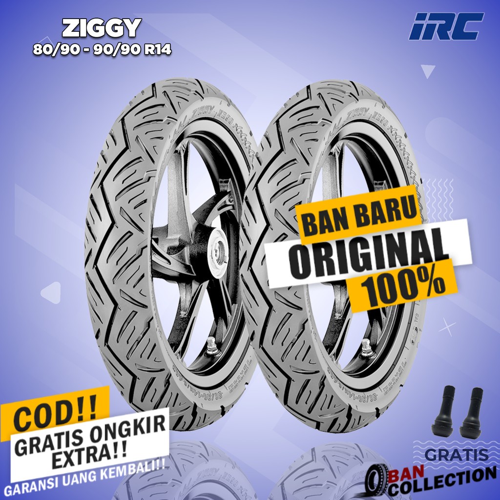 Paket Ban Motor Matic // IRC NR90 ZIGGY 80/90 - 90/90 Ring 14 Tubeless ban motor matic tubles ring 1