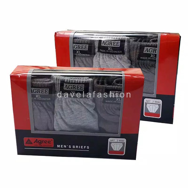 [3pcs] Grosir Celana Dalam Pria  AGREE Art.2 - 8886 CD BRIEF PRIA [Size M L XL XXL] Mens Underwear