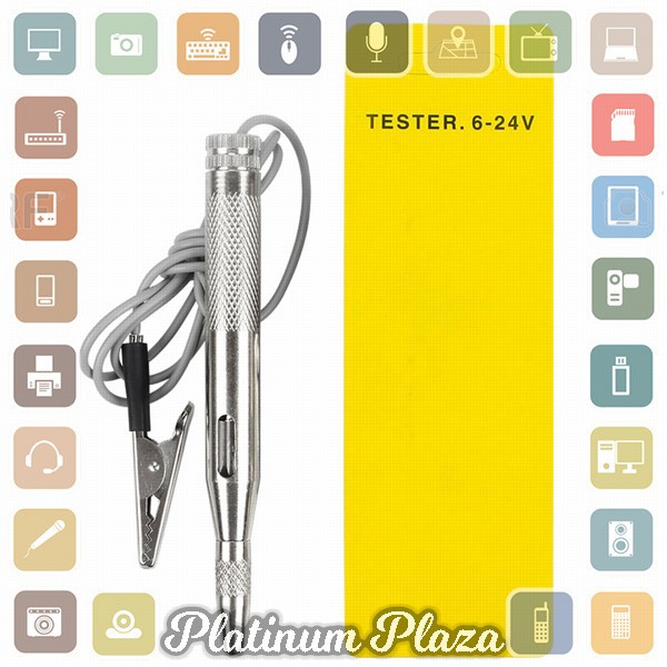 RHCARTOOL Voltage Test Pen Pendeteksi Aliran Arus Listrik Spark Indicator Mobil`2PG98B-- Golden/Gray