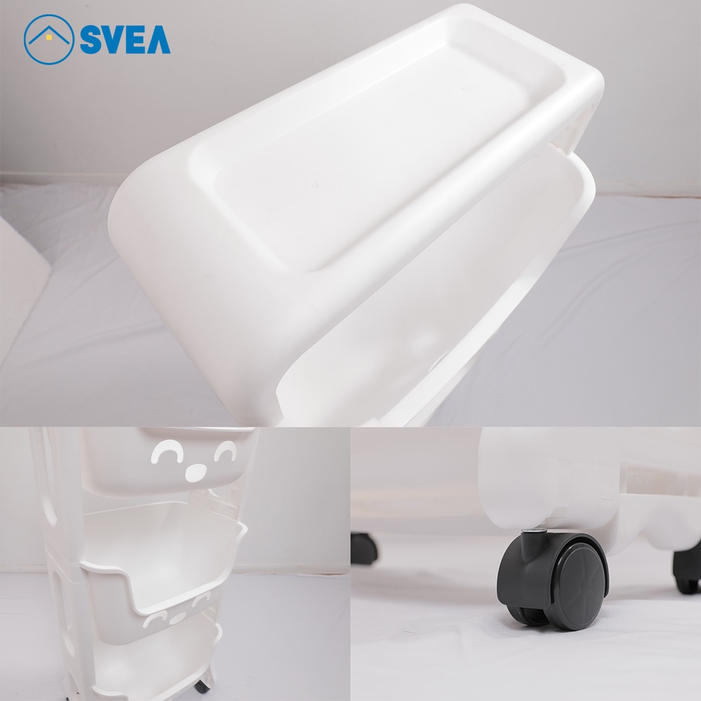 SVEA BIGGY SMILE Multifunction Storage /Rak Susun Serbaguna 3 Tingkat + Roda