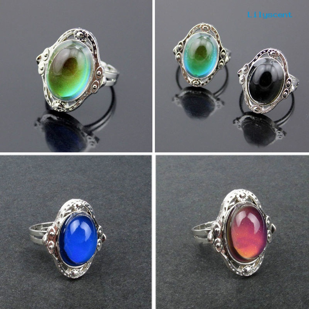 Ls Cincin Mood Ring Vintage Dapat Berubah Warna Sesuai Temperatur Untuk Priawanita