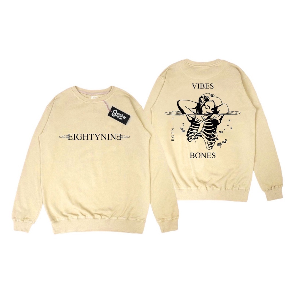 Egtn Sweater Crewneck Pria Vibes Bones Cream