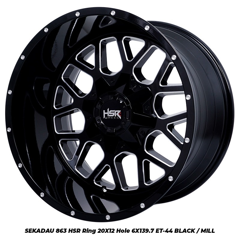 Velg R20 Mobil Pajero Fortuner Ranger HSR FG SEKADAU 863 Ring 20 Lebar 12 Inch