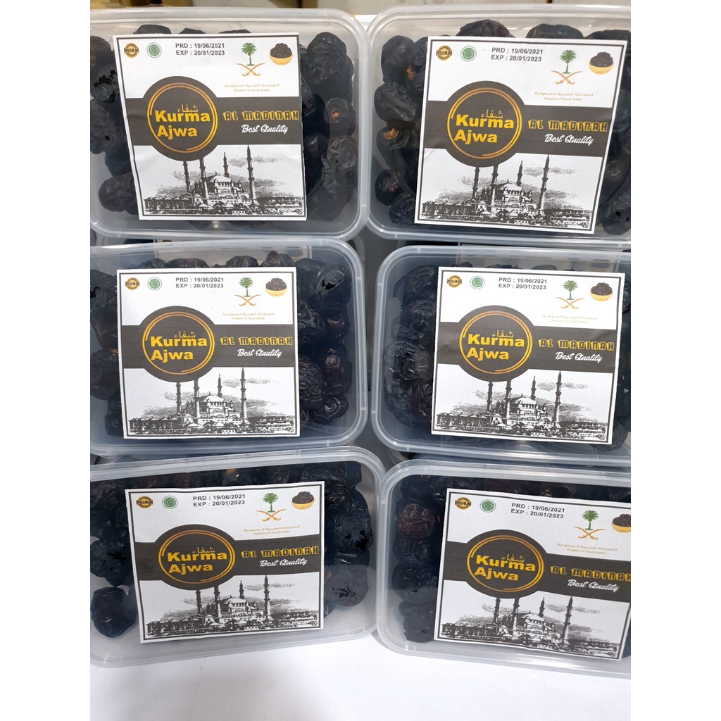 Kurma AJWA Premium 1KG KEMASAN TOPLES/Kurma Nabi/Ajwa original(exp 2026)