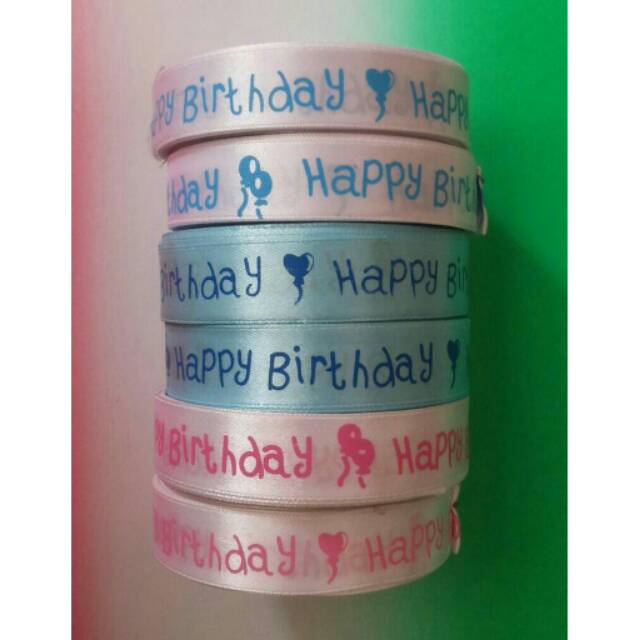 

Pita satin 2cm happy birthday