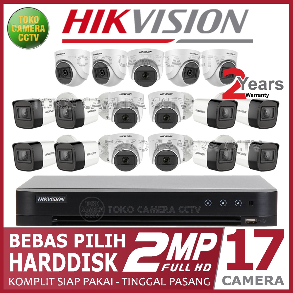 PAKET CCTV HIKVISION 2MP 32 CHANNEL 17 KAMERA