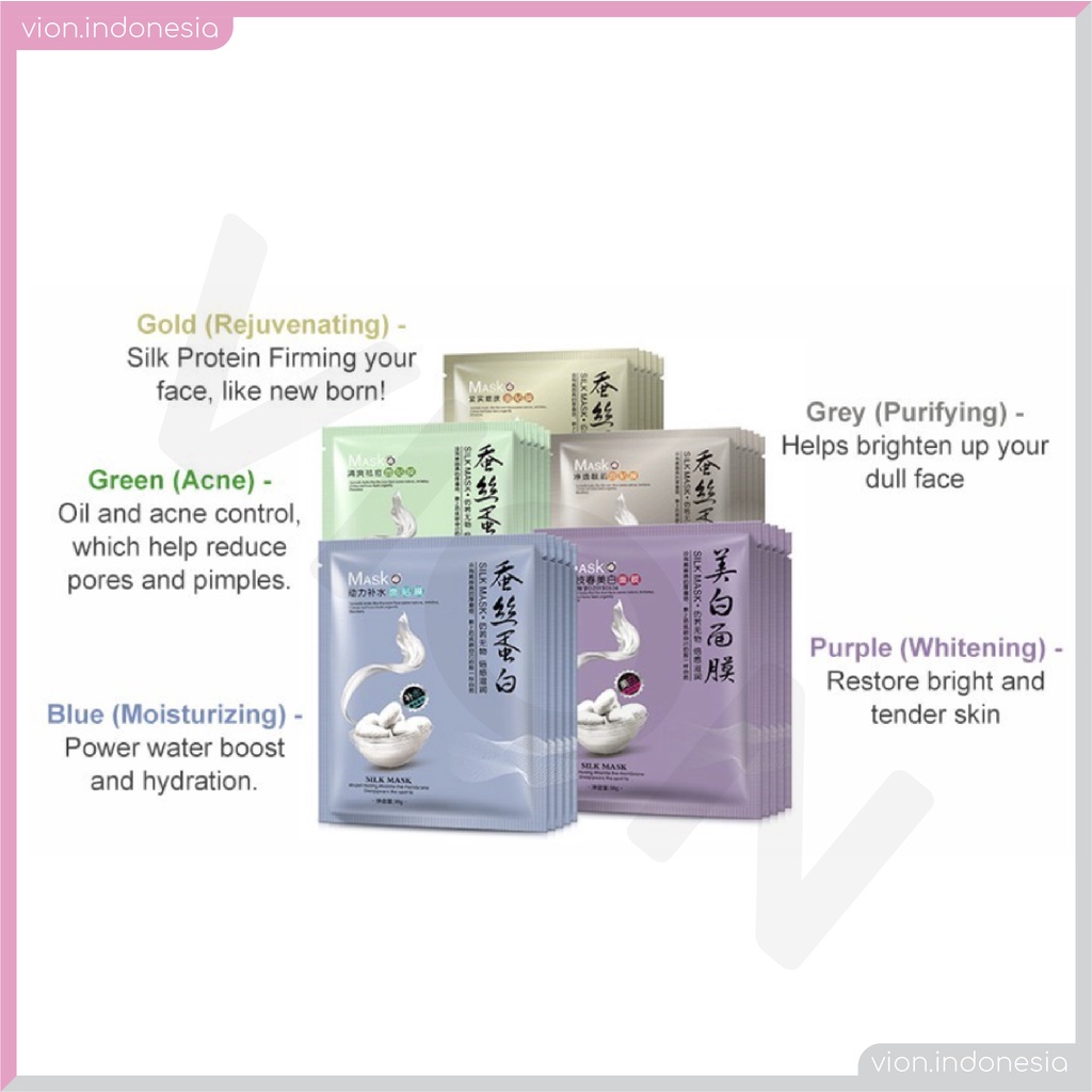 ONE SPRING Silk Mask Facial Sheet 5 Variant Masker Wajah Sutera Cantik OS001