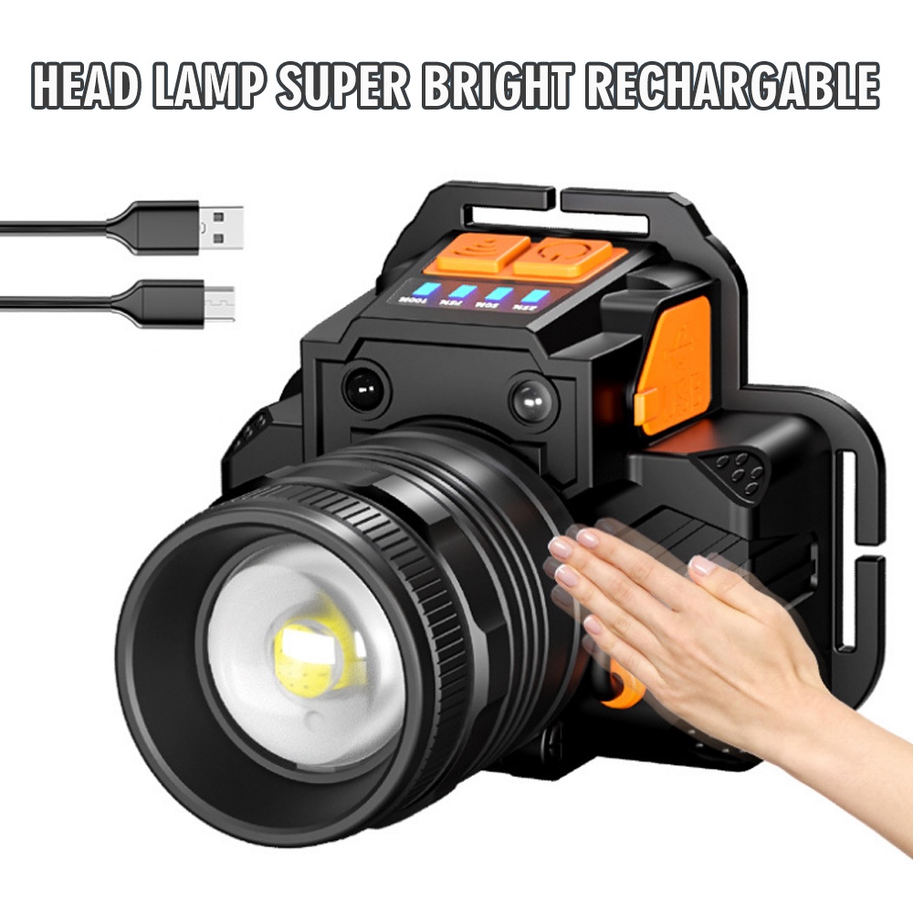 【COD】Senter Kepala Led Glare T8 Zoom Usb Rechargeable LED Super Bright Outdoor Headlamp Waterproof Light Outdoor Night Flashlight