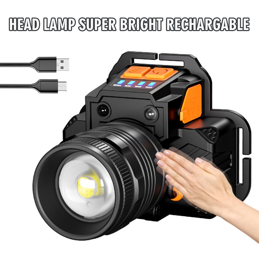 【COD】Senter Kepala Super Terang Senter Kepala Super Terang 10 Watt Anti Air T8 Zoom Led Senter Headlight Headlamp Rechargeable Waterproof