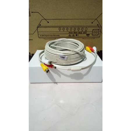 Kabel Jadi RCA 15M 3 Jalur Kabel Cctv Vidio Audio 15 Meter.