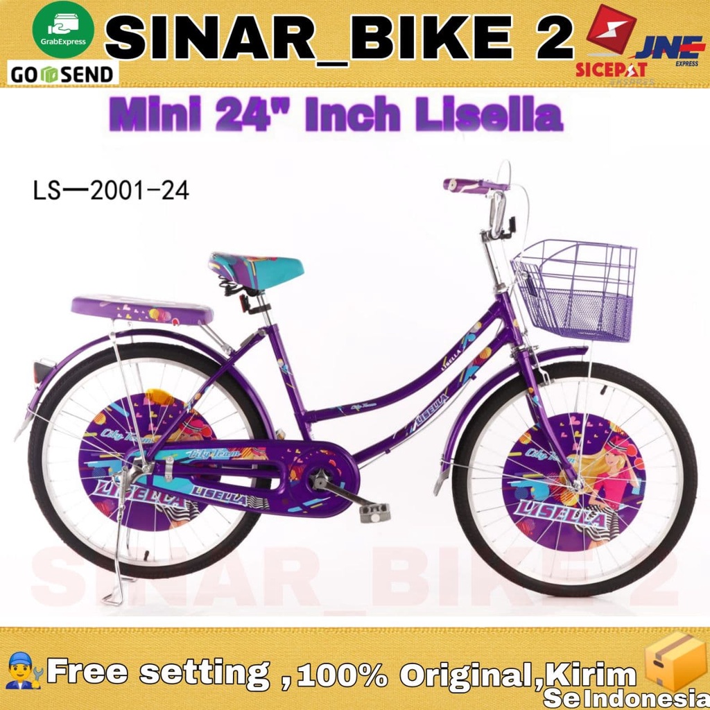 Sepeda Keranjang Dewasa LISELLA LS-2001 Ukuran 24 Inch