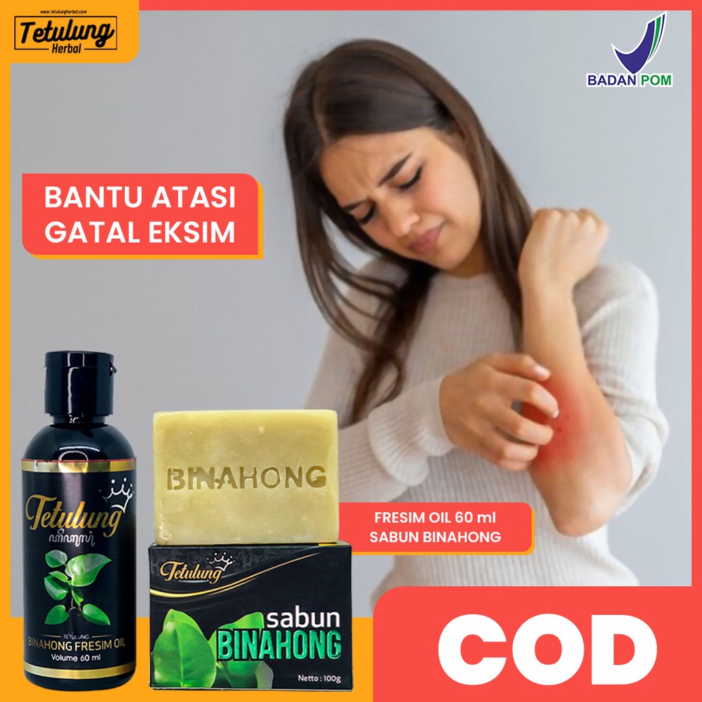 Obat Gatal Cair Kulit Eksim/Exim/Dermatitis Kering/Basah Menahun - Fresim Oil dan Sabun Binahong