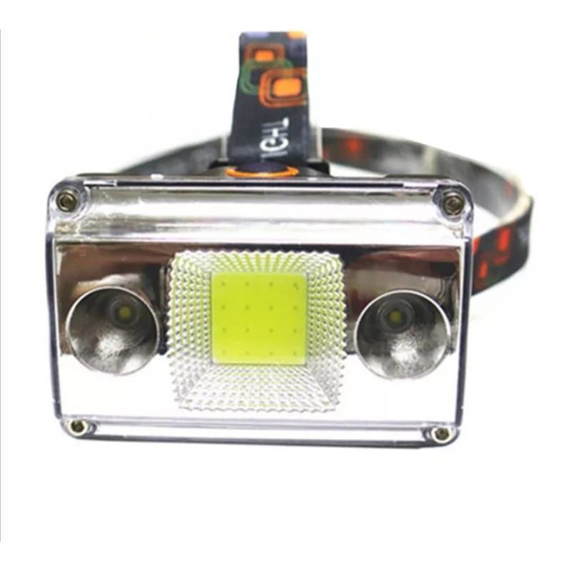 SENTER KEPALA DOUBLE LED LL 6653 / HEADLIGHTS COB 50 WATT + SOROT