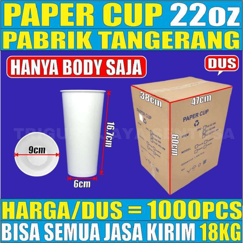 Paper Cup 22oz Dus Semua Jasa Kirim Ekspedisi Gelas Kertas 660ml