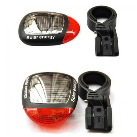 Lampu Belakang Sepeda LED Tenaga Surya Lampu Sepeda Gunung MTB Lipat Aksesoris Sepeda Recharge(COD)