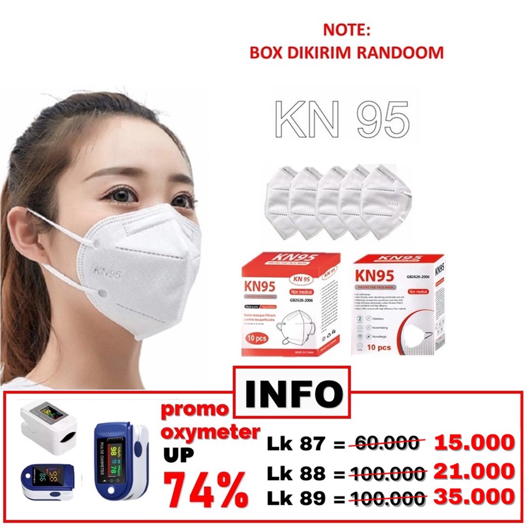 HC Masker KN95 Isi 10Pcs Earloop Protective Mask 10 Pcs Masker Kesehatan Mask Korea Kemasan Box-HC5195 PUTIH 10