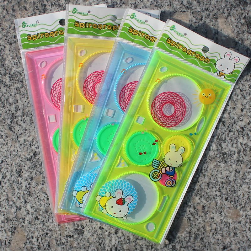 

Penggaris 20cm Geometri Klasik Plus Stensil Spiral Untuk Menggambar/Art warna warni