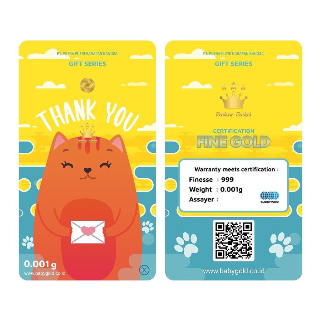 baby gold 0,005gr emas minigold bisa tukar antam-thank hamster yellow