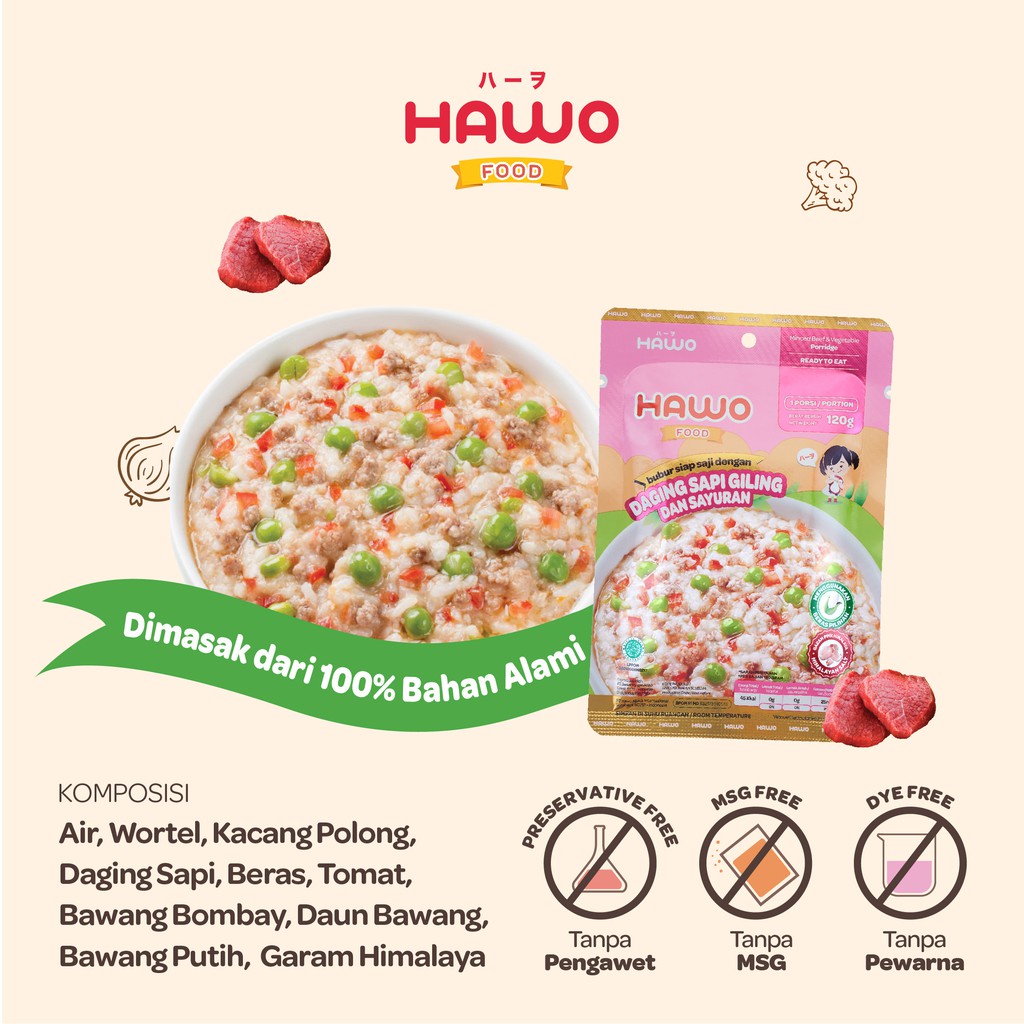 Hawo Baby Food / Makanan Bayi Ready to Eat / Mpasi 12 bulan+ 120gr