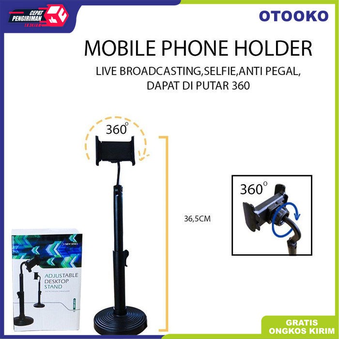 adjustable Monopod Ponsel Stand Desktop Phone Smartphone Holder 360