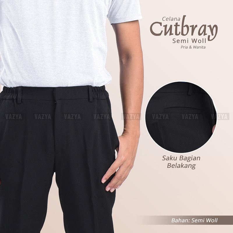 Celana Kerja Cutbray / Celana Cutbray Semiwool Stretch Import Unisex