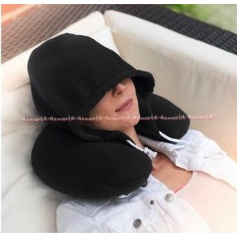 Hooded U Shape Neck Pillow Bantal Leher dengan Topi Bantal Topi