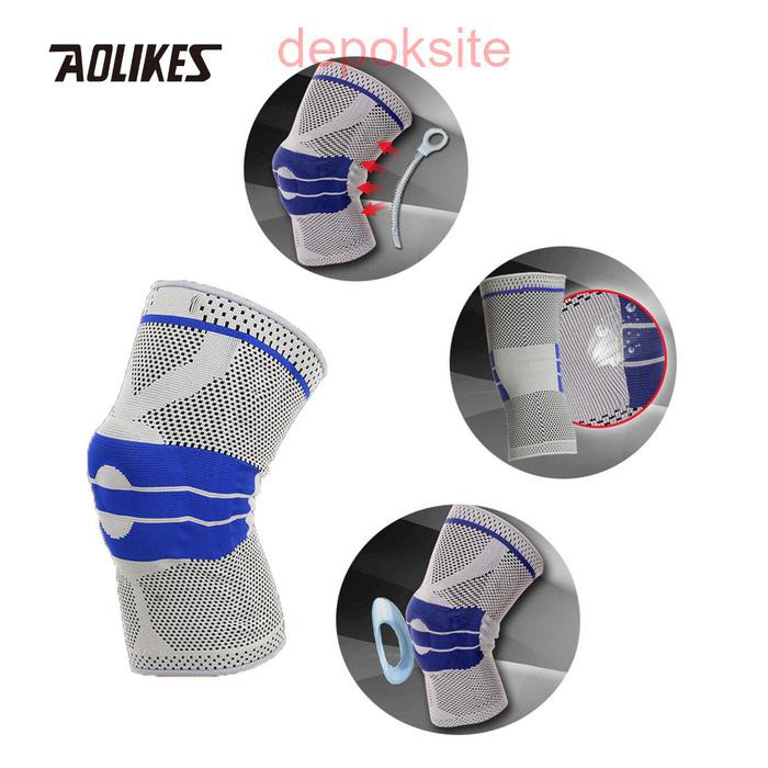 Aolikes 7721 Knee Pad Bracer Sleeve Compression Kneepad Deker Pelindung Lutut Olahraga Voli Tenis