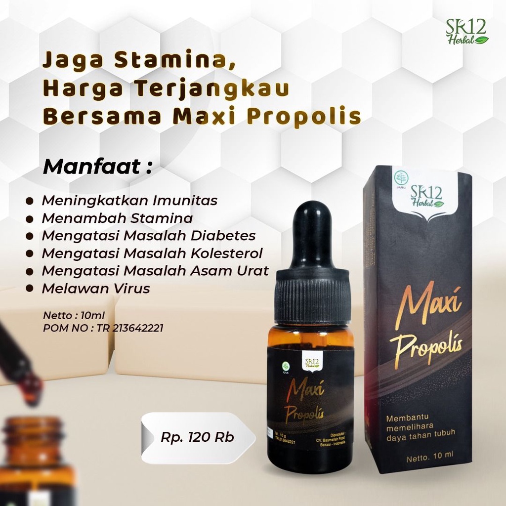 

SR12 - MAXI PROPOLIS SUPLEMEN HERBAL MENINGKATKAN DAYA TAHAN TUBUH / STAMINA / PENURUN KADAR GULA DARAH