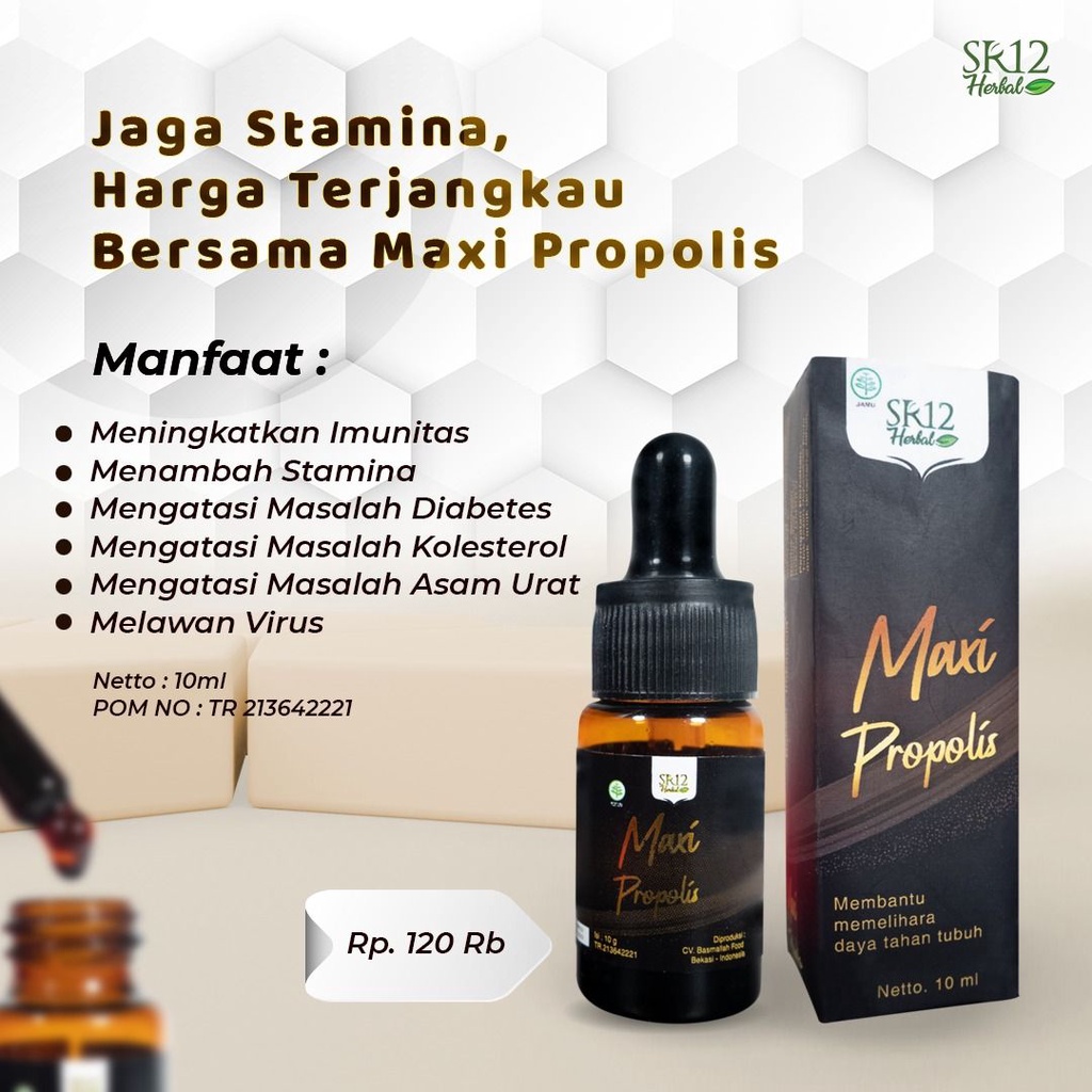 MAXI PROPOLIS SR12 SUPLEMEN ORIGINAL OBAT ASAM URAT DIABETES MENJAGA DAYA TAHAN TUBUH SEBAGAI ANTI BAKTERI MENAMBAH STAMINA PRIA