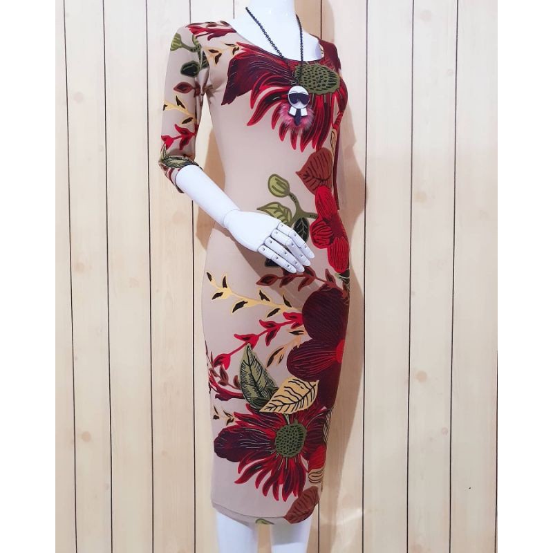 midi dress motif jersey