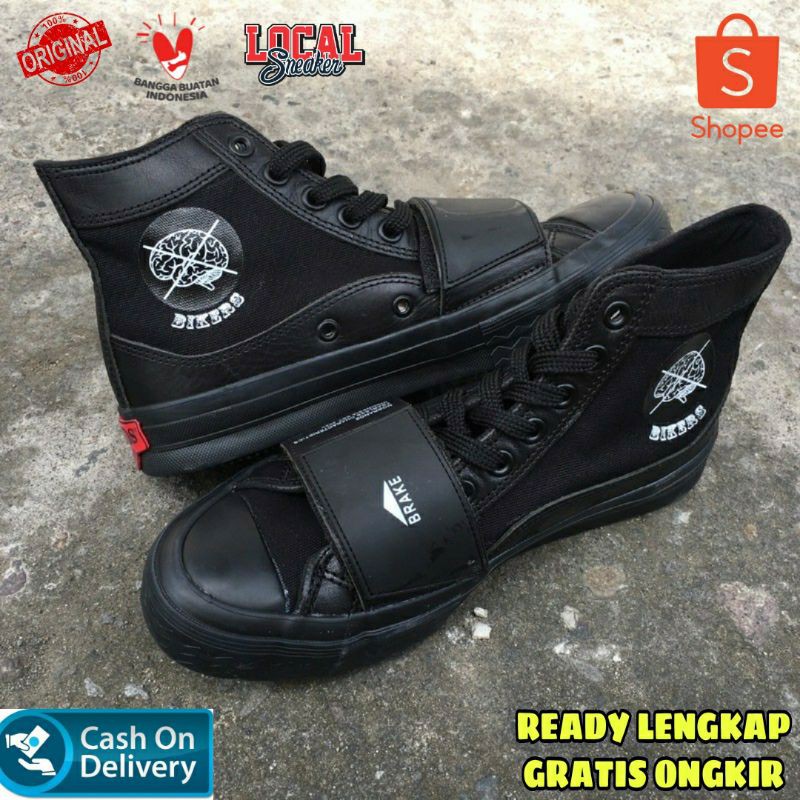 NOBRAND BIKERS FULL BLACK NOBRANDS FOOTWEAR BIKERS FULL BLACK TPS HI BIKERS CORONA JANCOK