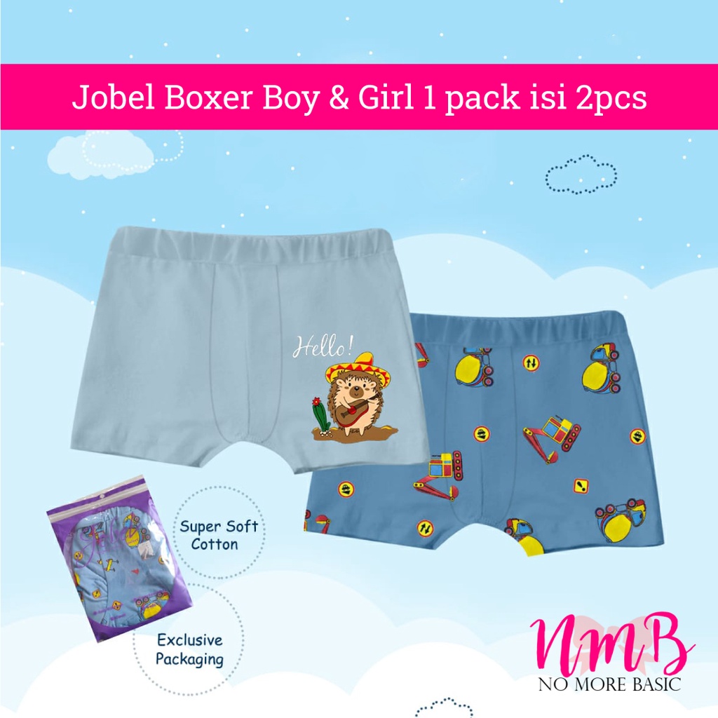 Jobel By Kazel Girl Boy Boxer Anak Perempuan dan Laki Laki 1 Set Isi 2 PCS