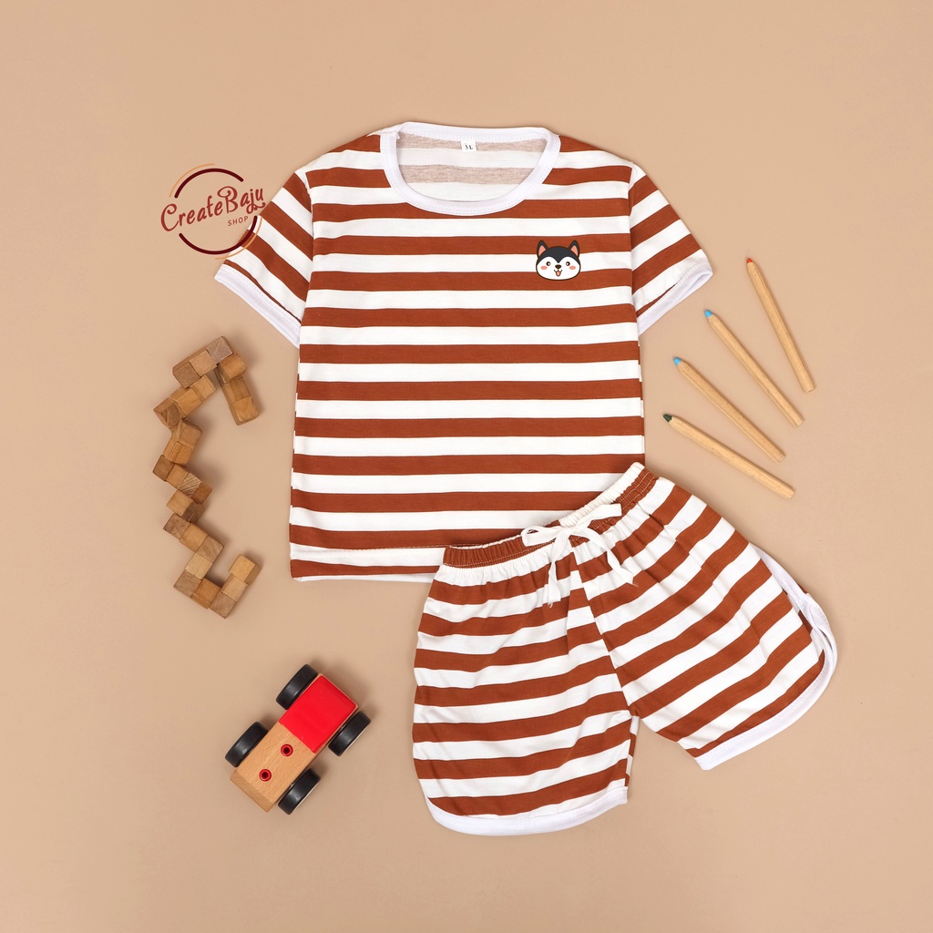 PROMO 7.7 SETELAN ANAK MOTIF SALUR KARAKTER HEWAN SETELAN ANAK POLOS UNISEX LENGAN PENDEK