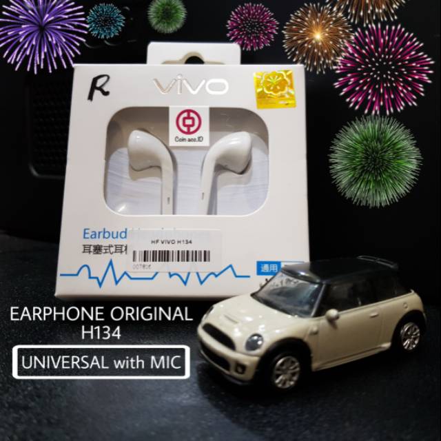 Handsfree/earphone/hanfree ORIGINAL VIVO H-134 universal suara bagus