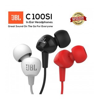 JBL C100SI In-Ear Headphones with Mic Earphone Headset Headphone ORI Garansi Resmi IMS 1 Tahun