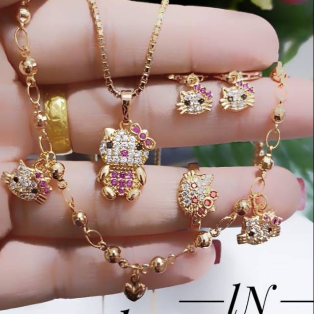 Xuping set perhiasan lapis emas 24k anak 2079