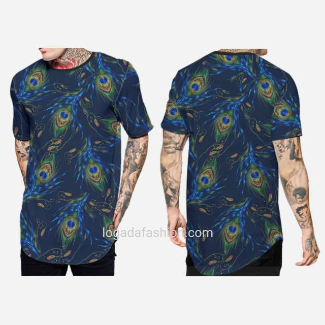 Kaos longline merak biru