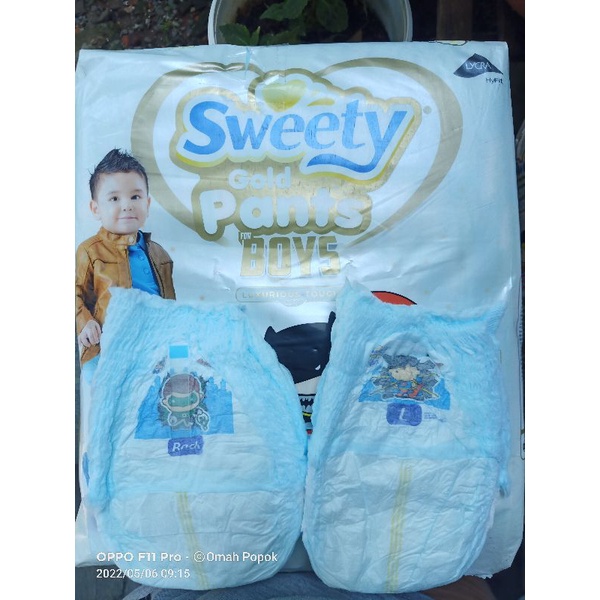 Popok Non Kemasan Sweety Gold M/L/XL isi 10 pcs
