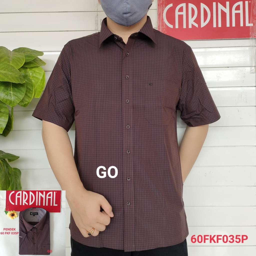 gof XL-3XL CARDINAL KEMEJA FORMAL PENDEK RegularFit Pakaian Kemeja Kerja Pria Kantor Acara Resmi Pakaian Wisuda Original KMGB