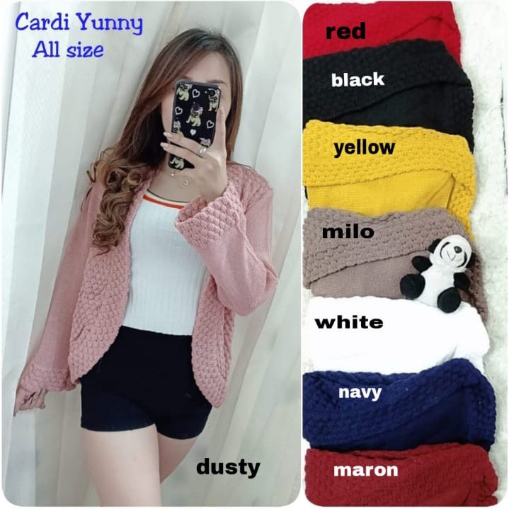 Q- CARDY YUNNY/ CARDI WANITA BAHAN RAJUT/ TERBARU