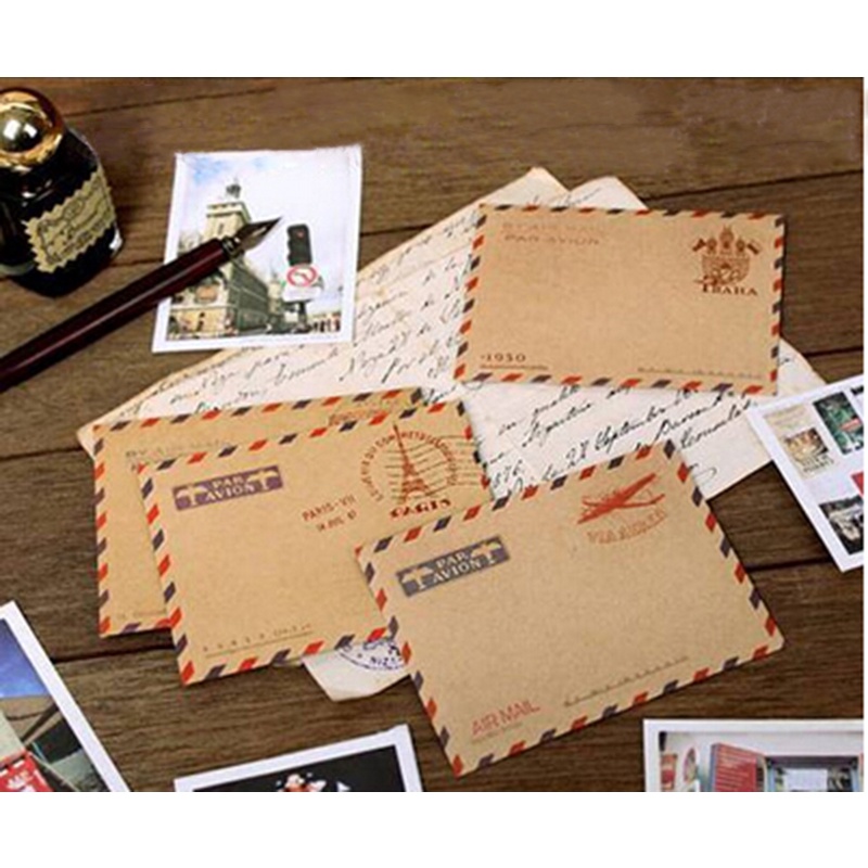 【Theredsunrisesiwy.id】New 10 Sheets Mini Envelope Postcard Letter Stationary Storage Paper Vintage