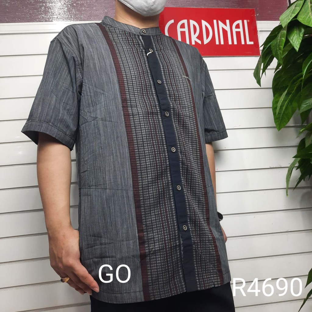 gos CARDINAL KEMEJA KOKO Taqwa Pakaian Pria Original Baju Muslim Salur Lengan Pendek Kekinian