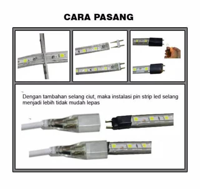 Pin Led Strip Selang 5050 Jarum Konektor Led strip Untuk sambungan Adaptor Stripled Ac 220 2 PIN