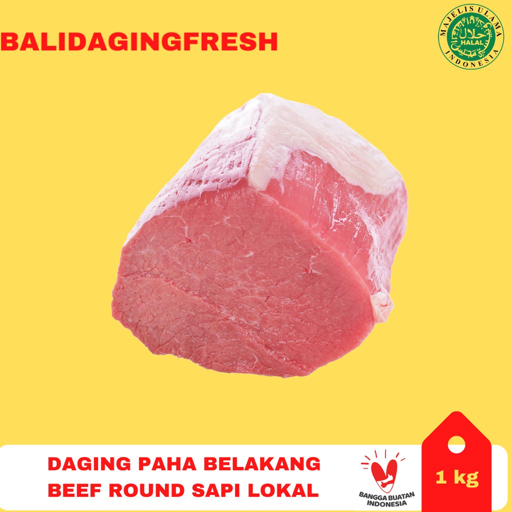 

Daging Gandik Sapi 1 kg / Beef Eye Round / Daging Paha Sapi Lokal