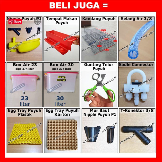 T-Connector 3/8 Tee Konektor Connector 3/8 inch untuk nipple puyuh P1 &amp; P2
