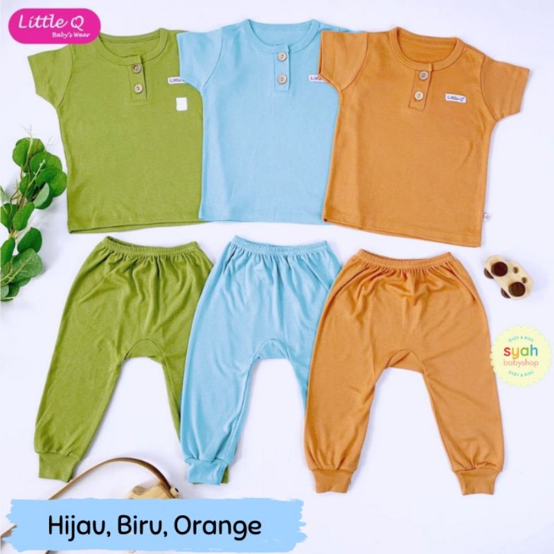 LITTLE Q 3 PASANG SETELAN CPR BAYI UNISEX KANCING DADA UKURAN S M L XL SNI SUPER HIGHT QUALITY